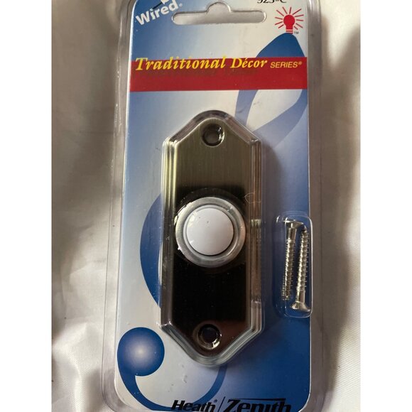 Heath/Zenith Wired Lighted Pewter Finish Doorbell Push Button 923-C - Picture 10 of 15